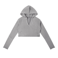 Women's Vintage Washed Raw Edge Cropped Hoodie