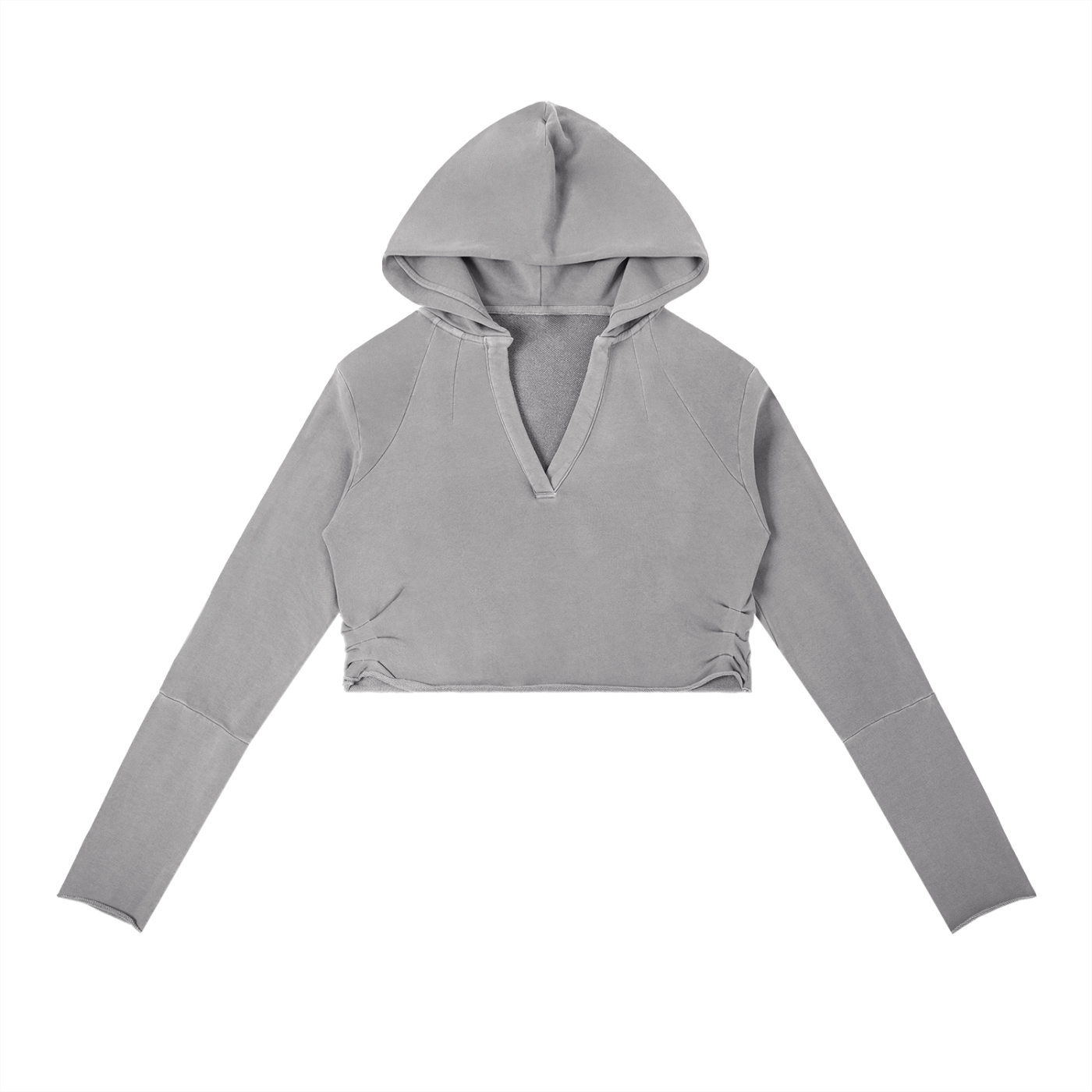 Women's Vintage Washed Raw Edge Cropped Hoodie