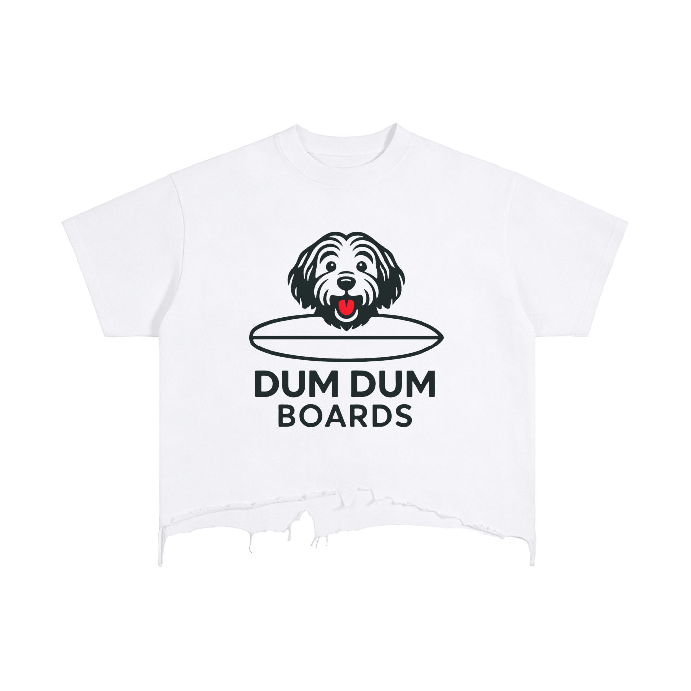 Boxy Distressed Hem T-Shirt