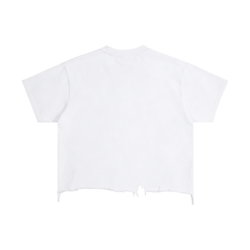 Boxy Distressed Hem T-Shirt