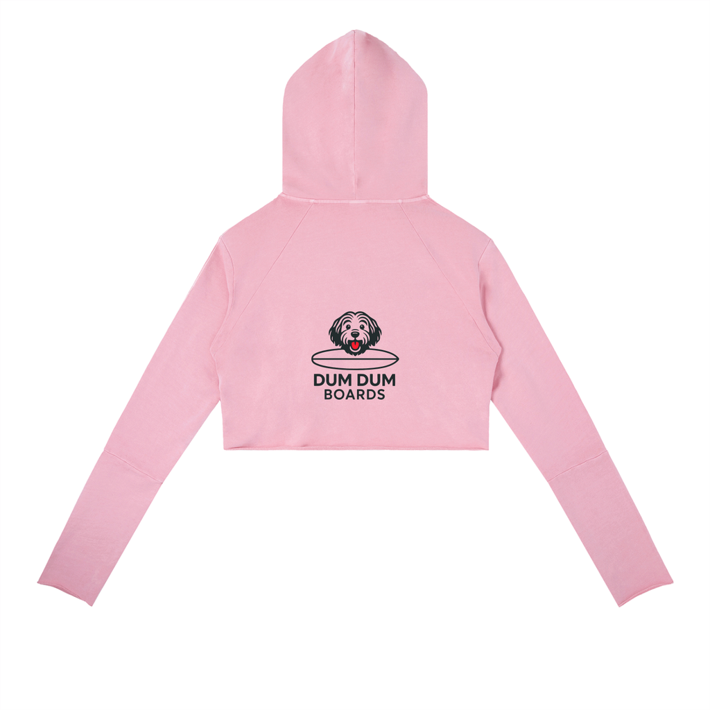 Women's Vintage Washed Raw Edge Cropped Hoodie